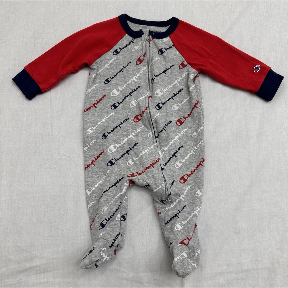 Champion Blue  One-Piece‎ Bodysuit 3m Long Sleeve Zipper Crew Neck